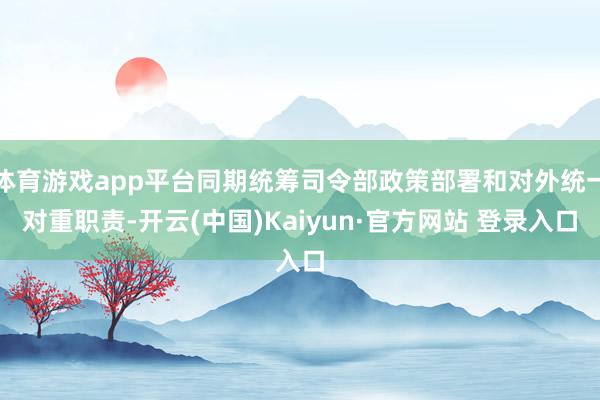 体育游戏app平台同期统筹司令部政策部署和对外统一对重职责-开云(中国)Kaiyun·官方网站 登录入口