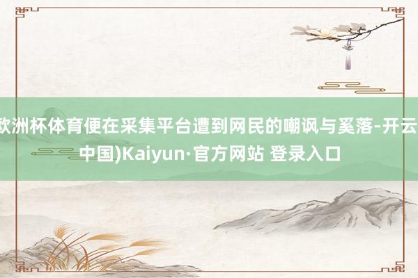 欧洲杯体育便在采集平台遭到网民的嘲讽与奚落-开云(中国)Kaiyun·官方网站 登录入口