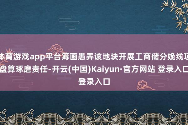 体育游戏app平台筹画愚弄该地块开展工商储分娩线项盘算琢磨责任-开云(中国)Kaiyun·官方网站 登录入口