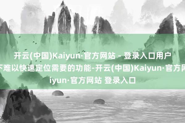 开云(中国)Kaiyun·官方网站 - 登录入口用户在紧要情况下难以快速定位需要的功能-开云(中国)Kaiyun·官方网站 登录入口