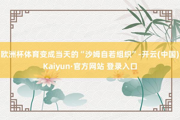 欧洲杯体育变成当天的“沙姆自若组织”-开云(中国)Kaiyun·官方网站 登录入口
