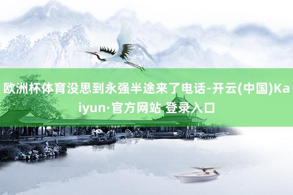 欧洲杯体育没思到永强半途来了电话-开云(中国)Kaiyun·官方网站 登录入口