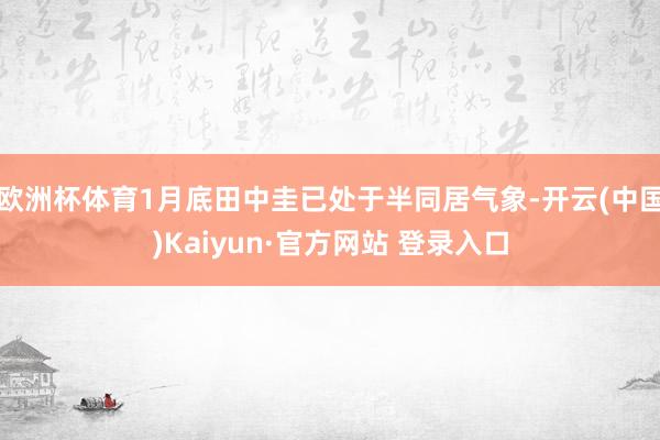 欧洲杯体育1月底田中圭已处于半同居气象-开云(中国)Kaiyun·官方网站 登录入口