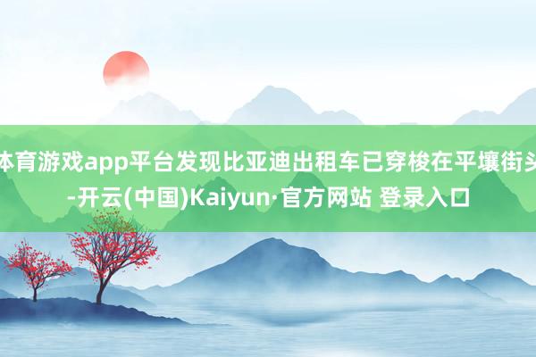 体育游戏app平台发现比亚迪出租车已穿梭在平壤街头-开云(中国)Kaiyun·官方网站 登录入口