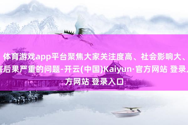 体育游戏app平台聚焦大家关注度高、社会影响大、危害后果严重的问题-开云(中国)Kaiyun·官方网站 登录入口