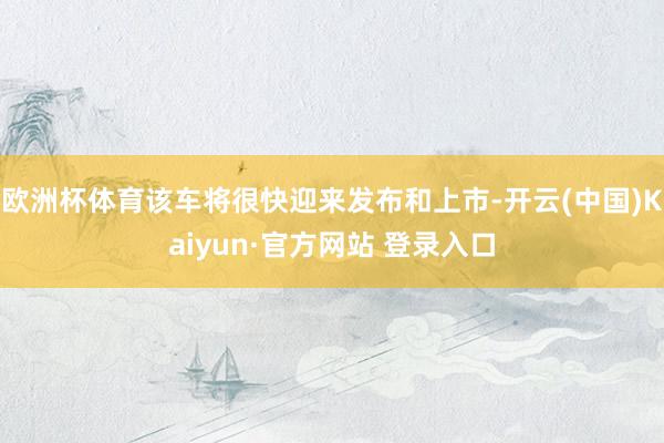 欧洲杯体育该车将很快迎来发布和上市-开云(中国)Kaiyun·官方网站 登录入口