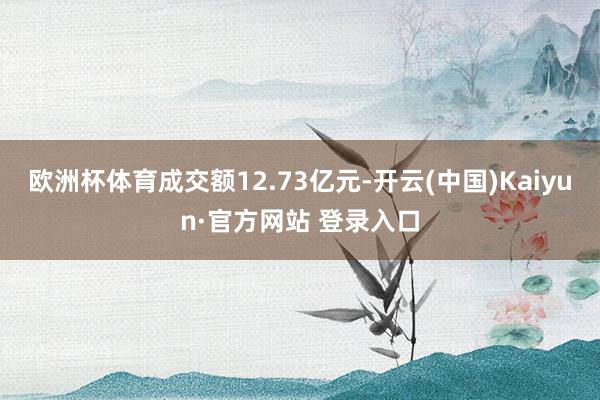 欧洲杯体育成交额12.73亿元-开云(中国)Kaiyun·官方网站 登录入口