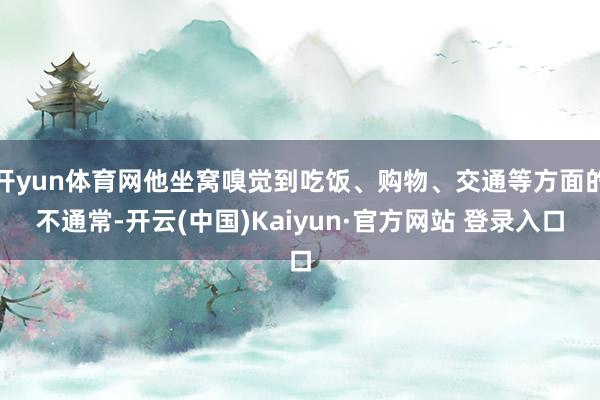 开yun体育网他坐窝嗅觉到吃饭、购物、交通等方面的不通常-开云(中国)Kaiyun·官方网站 登录入口