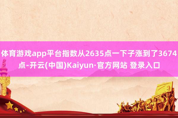 体育游戏app平台指数从2635点一下子涨到了3674点-开云(中国)Kaiyun·官方网站 登录入口