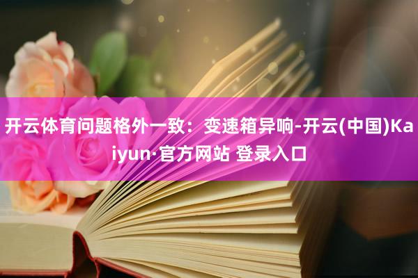 开云体育问题格外一致：变速箱异响-开云(中国)Kaiyun·官方网站 登录入口