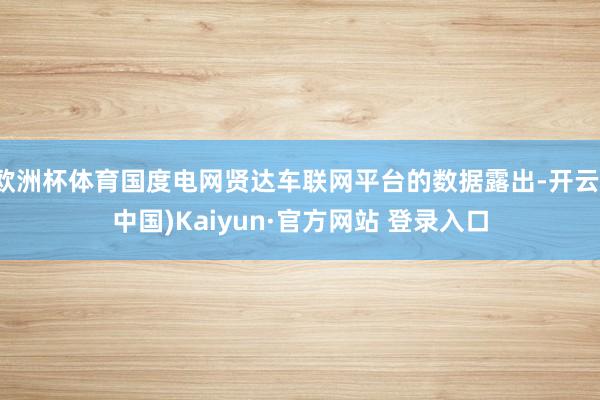 欧洲杯体育国度电网贤达车联网平台的数据露出-开云(中国)Kaiyun·官方网站 登录入口