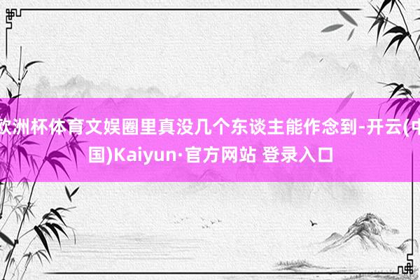 欧洲杯体育文娱圈里真没几个东谈主能作念到-开云(中国)Kaiyun·官方网站 登录入口