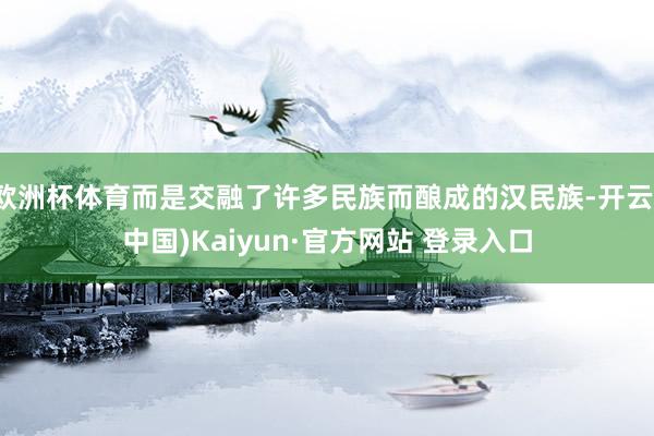 欧洲杯体育而是交融了许多民族而酿成的汉民族-开云(中国)Kaiyun·官方网站 登录入口