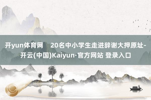 开yun体育网    20名中小学生走进辞谢大押原址-开云(中国)Kaiyun·官方网站 登录入口