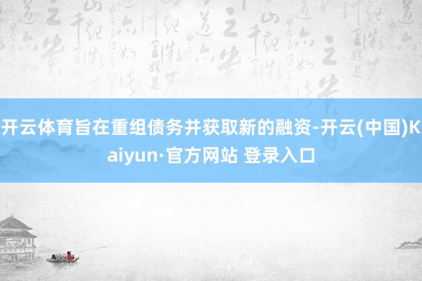 开云体育旨在重组债务并获取新的融资-开云(中国)Kaiyun·官方网站 登录入口
