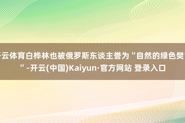 开云体育白桦林也被俄罗斯东谈主誉为“自然的绿色樊篱”-开云(中国)Kaiyun·官方网站 登录入口
