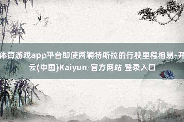 体育游戏app平台即使两辆特斯拉的行驶里程相易-开云(中国)Kaiyun·官方网站 登录入口