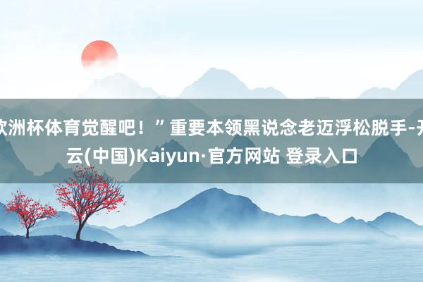 欧洲杯体育觉醒吧！”重要本领黑说念老迈浮松脱手-开云(中国)Kaiyun·官方网站 登录入口