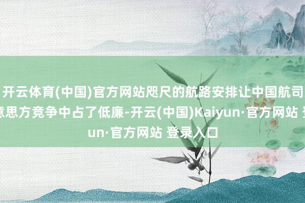 开云体育(中国)官方网站咫尺的航路安排让中国航司在与好意思方竞争中占了低廉-开云(中国)Kaiyun·官方网站 登录入口