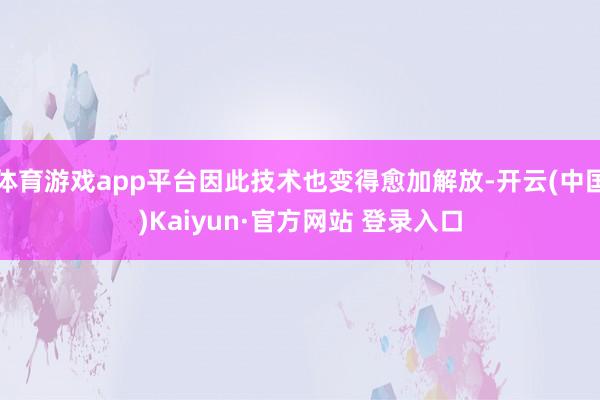 体育游戏app平台因此技术也变得愈加解放-开云(中国)Kaiyun·官方网站 登录入口