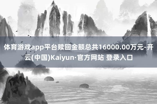 体育游戏app平台赎回金额总共16000.00万元-开云(中国)Kaiyun·官方网站 登录入口