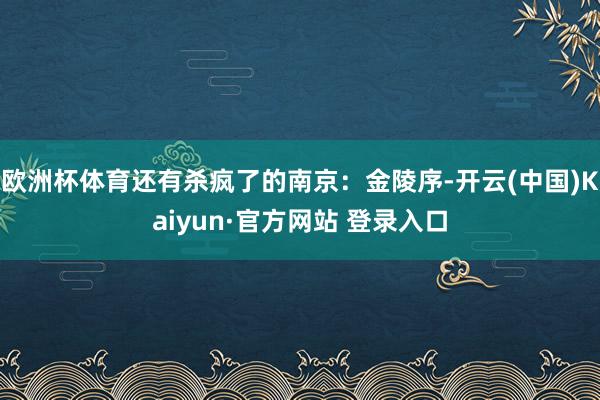 欧洲杯体育还有杀疯了的南京：金陵序-开云(中国)Kaiyun·官方网站 登录入口